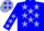 Blue, silver stars