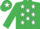 EMERALD GREEN, WHITE stars, EMERALD GREEN cap, WHITE star