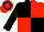 Black and Scarlet (quartered), Black sleeves, Scarlet cap with Black hoop