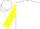 White, red hoops on yellow sleeves