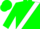 Green, white 'jmcc', white cross sash
