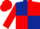 Dark blue and red (quartered), red sleeves and cap