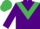 Purple, Emerald Green chevron, Emerald Green cap