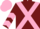 Burgundy, pink cross sashes, pink chevrons on sleeves, pink cap