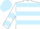 White, Light Blue hoops, chevrons on sleeves, Light Blue cap