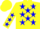 Yellow, blue stars, blue stars on sleeves, yellow cap