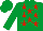 Emerald Green, Red stars, Emerald Green sleeves