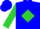 Midnight blue, lime diamond frame, lime diamond seam on sleeves, blue cap