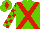 Light green, red cross sashes, check sleeves, red diamond on cap