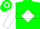 Green, white diamond, white hoop on sleeves