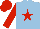 LIGHT BLUE, red star, red slvs & cap
