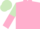 Pink, light green and pink halved sleeves, light green cap