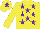 Yellow, purple stars, yellow cap, purple star
