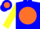 Blue, orange half ball, yellow sleeves