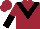MAROON, black chevron, halved sleeves, maroon cap