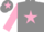 Grey, pink star & sleeves, pink star on cap