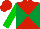 RED & EMERALD GREEN DIABOLO, green sleeves, red cap