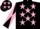 Black, pink stars, diabolo on sleeves and stars on cap