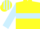 Yellow, light blue hoop on body & slvs, striped cap