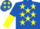 Royal Blue, Yellow stars, halved sleeves and stars on cap