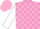 Mauve & pink check, white sleeves, pink cap