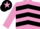 Mauve, black chevrons, mauve sleeves, black cap, mauve star