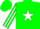 Hunter green, 'jrs' on white star, white star stripe on sleeves