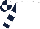 White, Dark Blue and White hooped sleeves, quartered cap