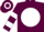 Maroon, white disc, hooped slvs & cap