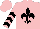 pink, black fleur de lys, black chevrons on sleeves, pink cap