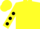 Yellow, 'c&h' on black dot, black dots on sleeves