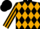 Black, black 'wab' on copper diamonds, copper diamond stripe on sleeves