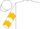 White, red, blue and gold chevrons on sleeves