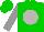 Green, Light Grey Ball, Grey sleeves