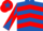 Royal Blue, Red chevrons, diabolo on sleeves, Red cap, Royal Blue star