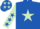 Royal blue, light green star, light green sleeves, royal blue stars and cap