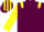 Maroon, yellow epaulets and sleeves, yellow and maroon striped cap