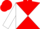 Red and white diabolo, white sleeves, red cap