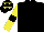 Black, Yellow sleeves, Black armlets, Black cap, Yellow stars