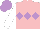 Pink, mauve triple diamond, white sleeves, mauve cap
