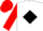 White, Black diamond, Red sleeves and cap