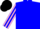 Blue, pink rocking horse, pink sleeves, blue stripes