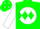 Green, green 'cc' on white ball, green diamonds on white sleeves