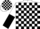White, black blocks, white and black halved sleeves