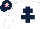 WHITE, dark blue cross of lorraine, dark blue cap, pink star