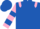 Royal blue, pink epaulets, pink and royal blue hooped sleeves