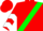 Red, green sash & white chevrons on slvs