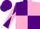 Purple and pink (quartered), diabolo on sleeves, purple cap