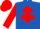 Royal blue, red cross of lorraine & sleeves, red cap