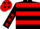 Black, red hoops, black sleeves, red stars